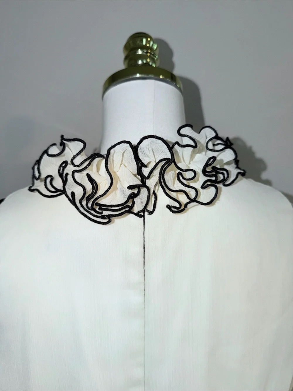 S.L. Fashions Elegant Black & White Layered Ruffle Pencil Skirt Dress EUC